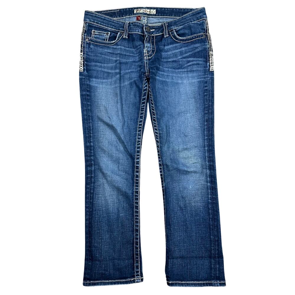 BKE Sabrina Jeans 33x27 Low Rise Stretch Womens Pants Flap Pockets